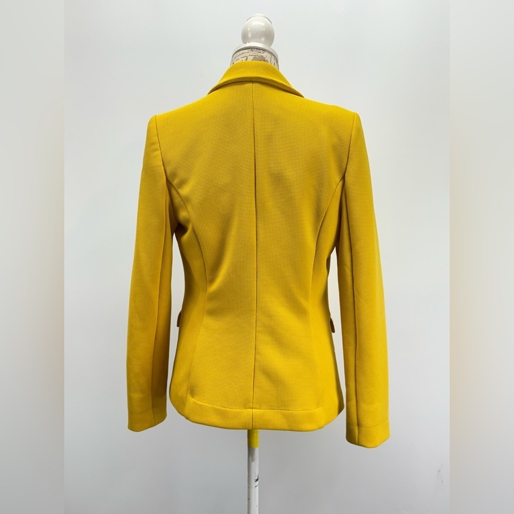 JULES & LEOPOLD Women's bright yellow textured blazer size S - Picture 5 of 14